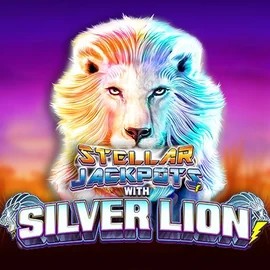 Official Jackpots logo: Stellar Jackpots with Silver Lion by Lightning Box Game at Sankra Casino